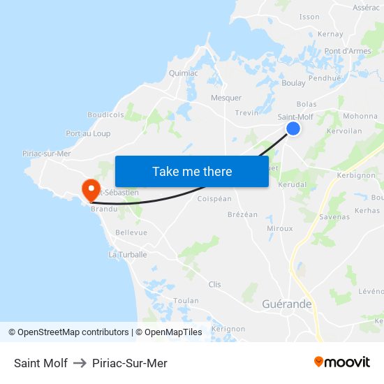 Saint Molf to Piriac-Sur-Mer map