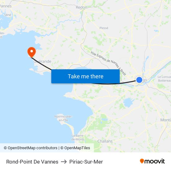 Rond-Point De Vannes to Piriac-Sur-Mer map