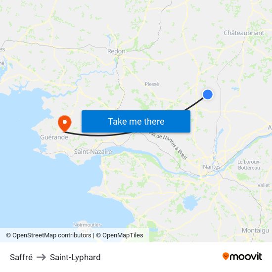 Saffré to Saint-Lyphard map