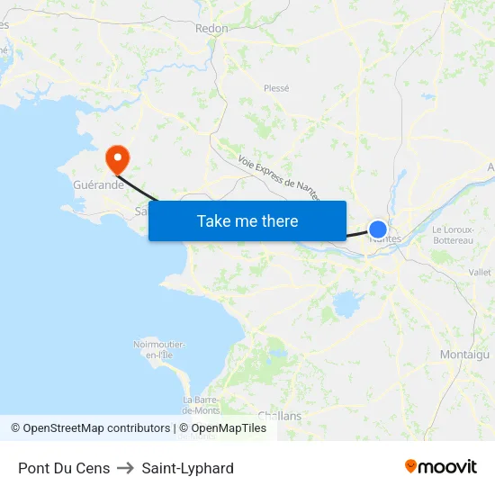 Pont Du Cens to Saint-Lyphard map
