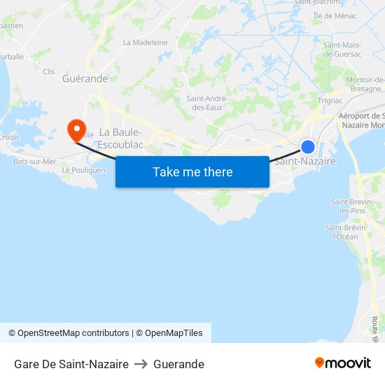 Gare De Saint-Nazaire to Guerande map