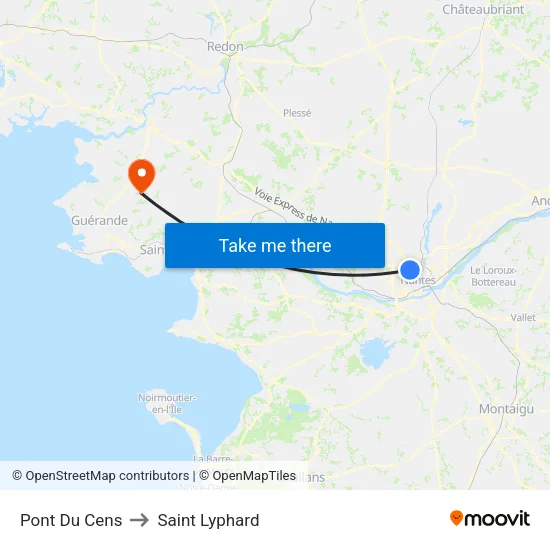 Pont Du Cens to Saint Lyphard map