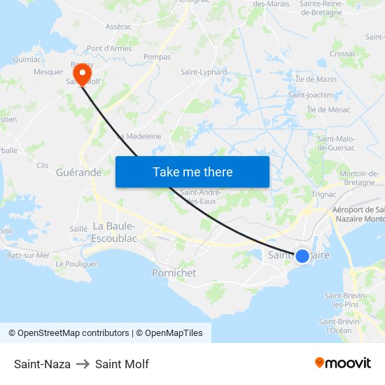 Saint-Naza to Saint Molf map