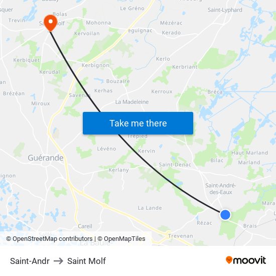 Saint-Andr to Saint Molf map