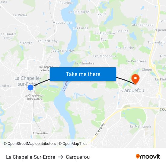 La Chapelle-Sur-Erdre to Carquefou map