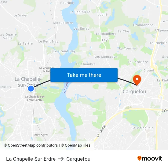 La Chapelle-Sur-Erdre to Carquefou map