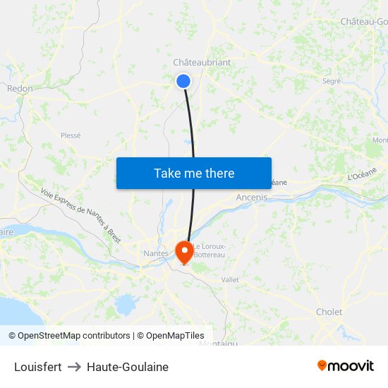 Louisfert to Haute-Goulaine map