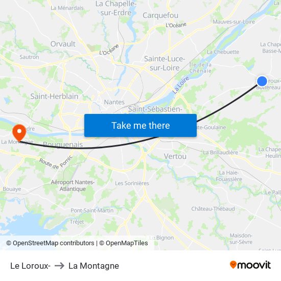 Le Loroux- to La Montagne map