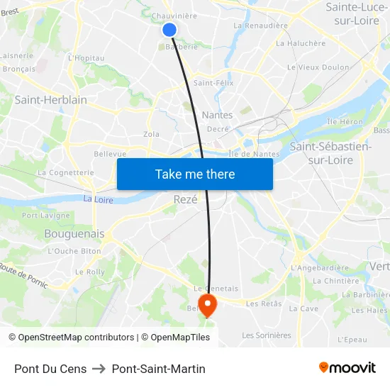 Pont Du Cens to Pont-Saint-Martin map