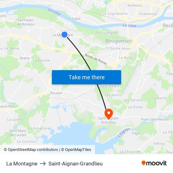 La Montagne to Saint-Aignan-Grandlieu map