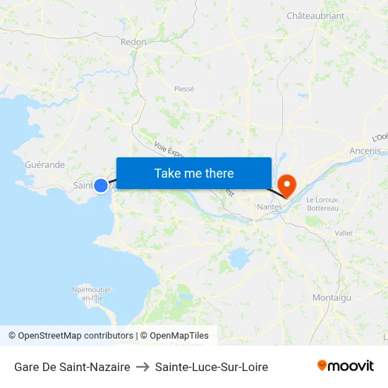 Gare De Saint-Nazaire to Sainte-Luce-Sur-Loire map