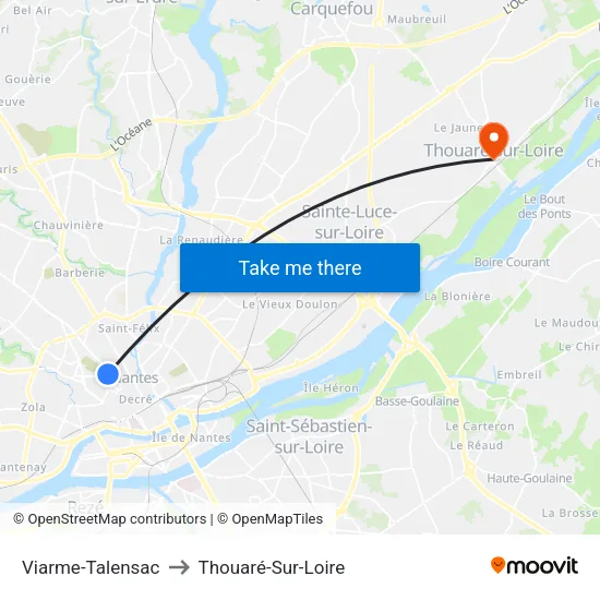 Viarme-Talensac to Thouaré-Sur-Loire map