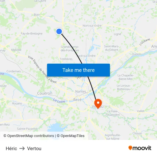 Héric to Vertou map