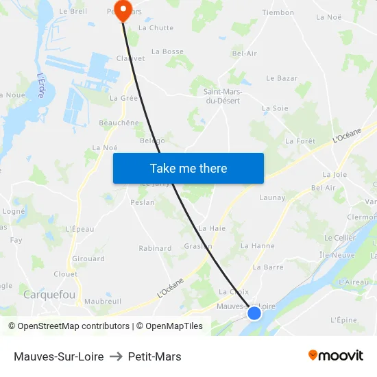 Mauves-Sur-Loire to Petit-Mars map
