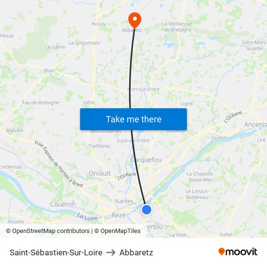 Saint-Sébastien-Sur-Loire to Abbaretz map