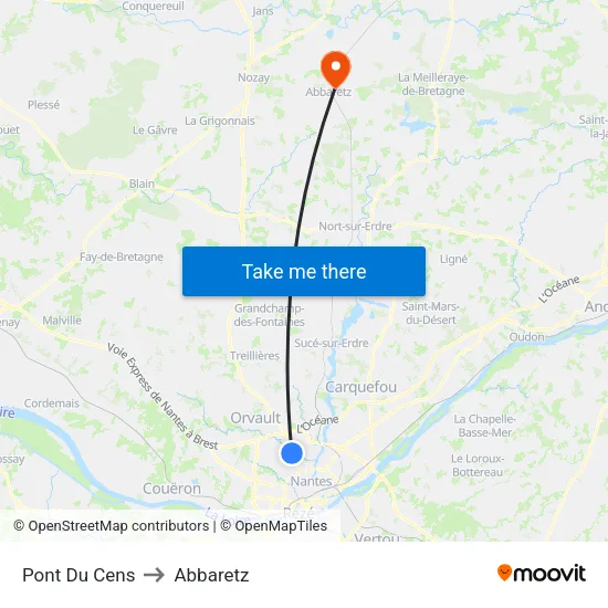 Pont Du Cens to Abbaretz map