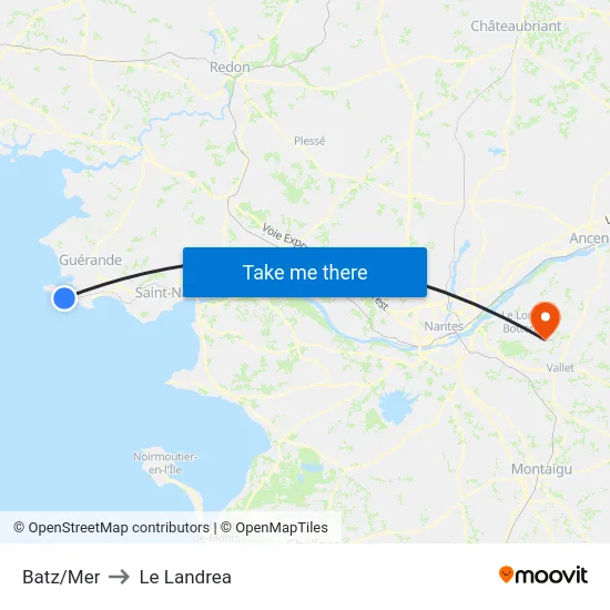 Batz/Mer to Le Landrea map