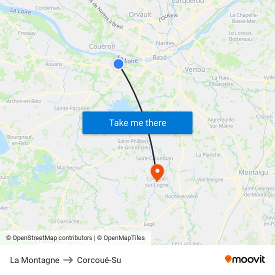 La Montagne to Corcoué-Su map