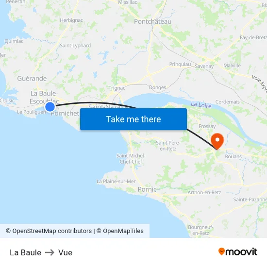 La Baule to Vue map