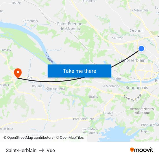 Saint-Herblain to Vue map