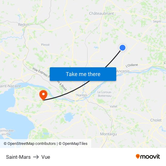 Saint-Mars to Vue map