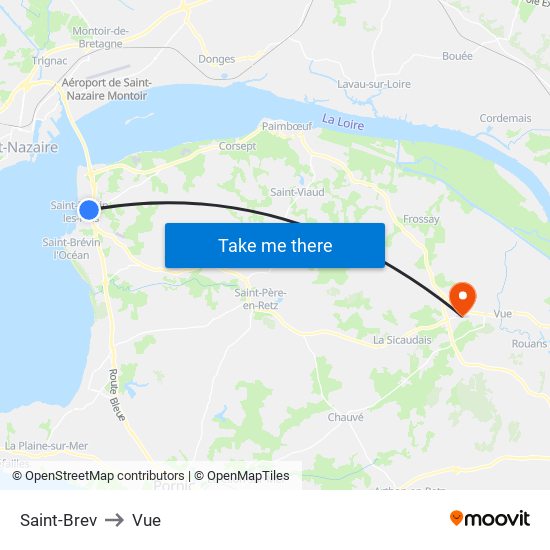 Saint-Brev to Vue map
