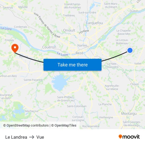 Le Landrea to Vue map