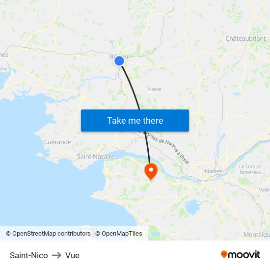 Saint-Nico to Vue map