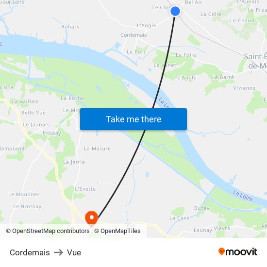 Cordemais to Vue map