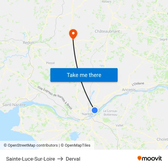 Sainte-Luce-Sur-Loire to Derval map