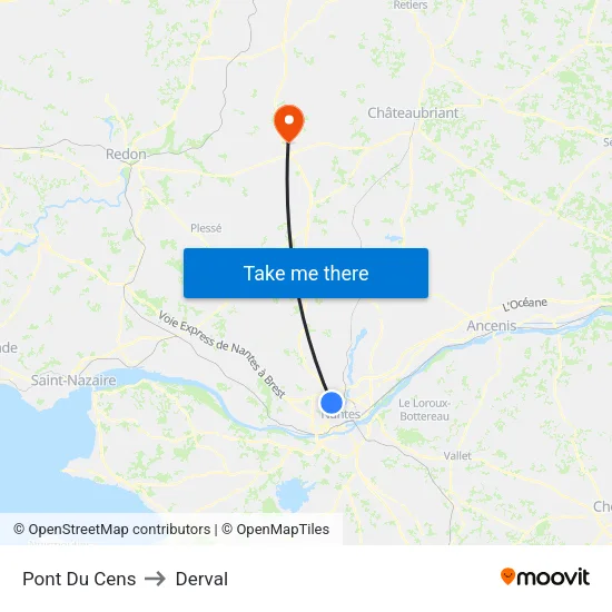 Pont Du Cens to Derval map