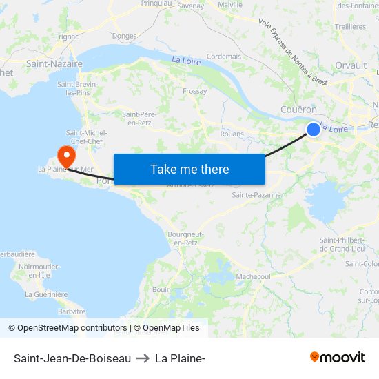 Saint-Jean-De-Boiseau to La Plaine- map