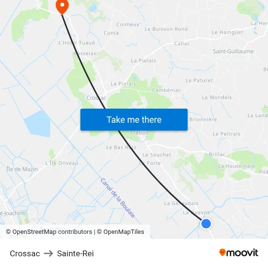 Crossac to Sainte-Rei map