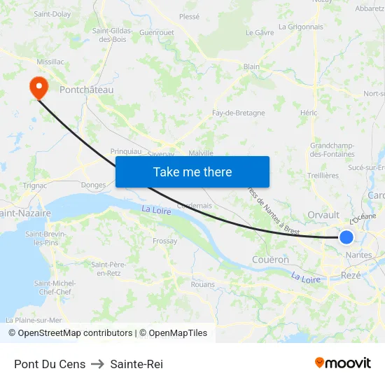 Pont Du Cens to Sainte-Rei map