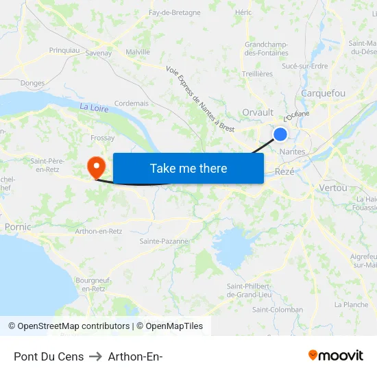 Pont Du Cens to Arthon-En- map
