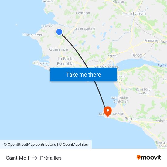 Saint Molf to Préfailles map