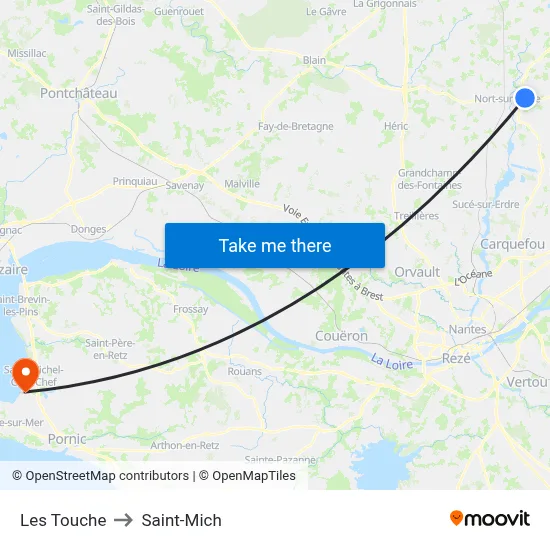 Les Touche to Saint-Mich map