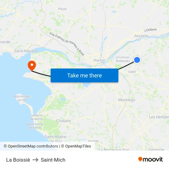 La Boissiè to Saint-Mich map
