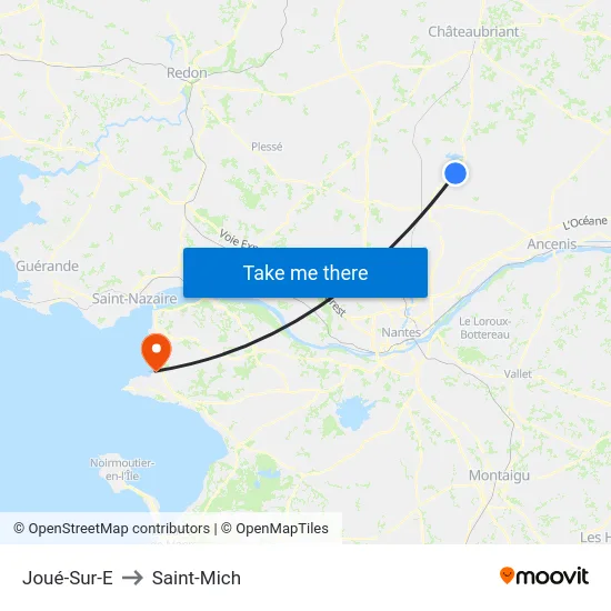 Joué-Sur-E to Saint-Mich map
