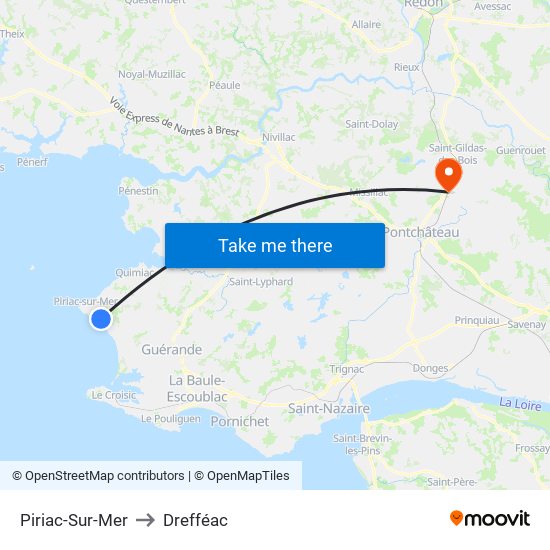 Piriac-Sur-Mer to Drefféac map