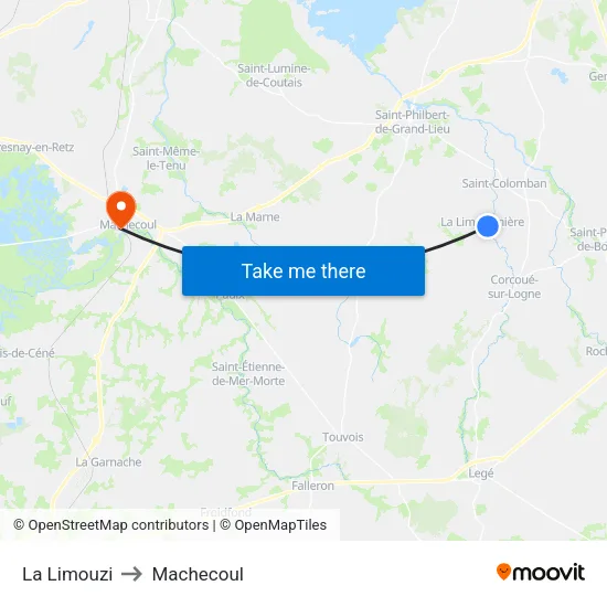 La Limouzi to Machecoul map