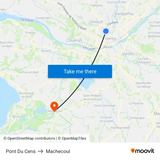 Pont Du Cens to Machecoul map