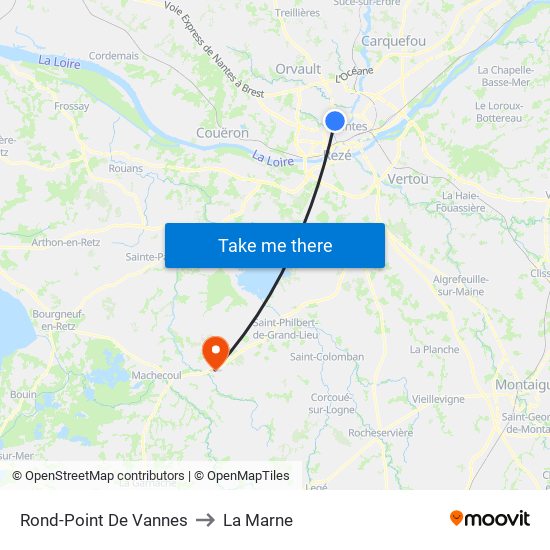 Rond-Point De Vannes to La Marne map