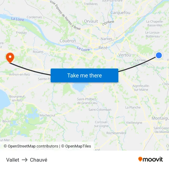 Vallet to Chauvé map