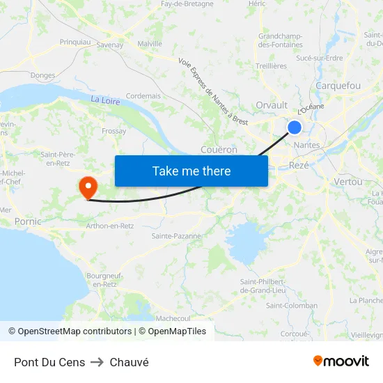 Pont Du Cens to Chauvé map