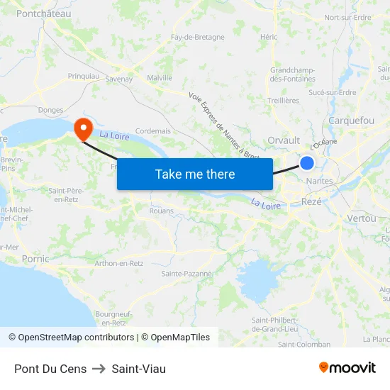 Pont Du Cens to Saint-Viau map