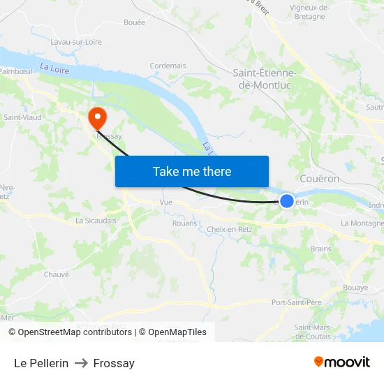 Le Pellerin to Frossay map
