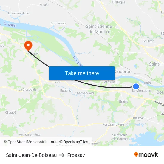 Saint-Jean-De-Boiseau to Frossay map