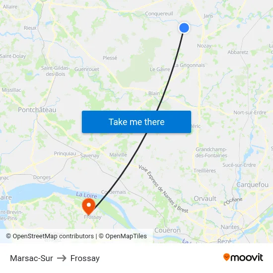 Marsac-Sur to Frossay map