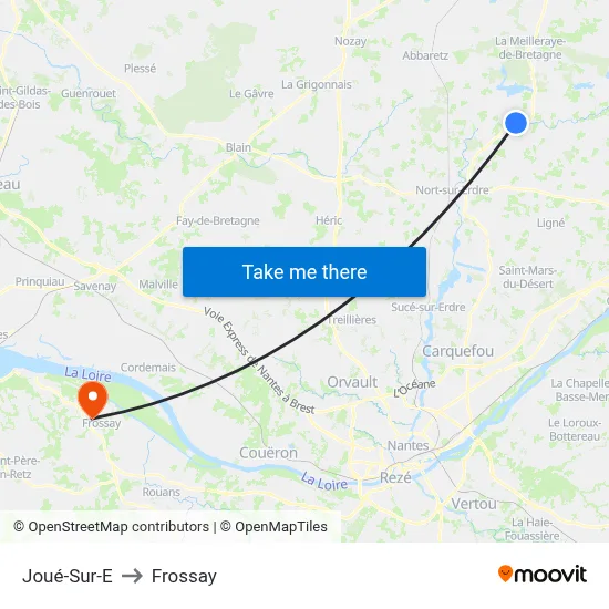 Joué-Sur-E to Frossay map